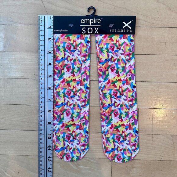 Empire Sox Multi Colorful Sprinkles Design Novelty Crew Socks Size Girl 6-13 - Picture 12 of 14